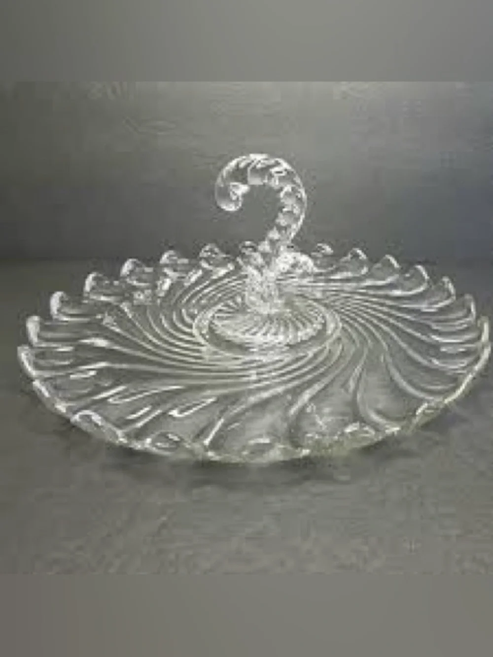 Vintage Fostoria Colony Swirl Pattern Clear Glass Serving Tray